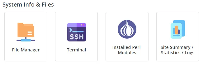 DirectAdmin System Info and Files