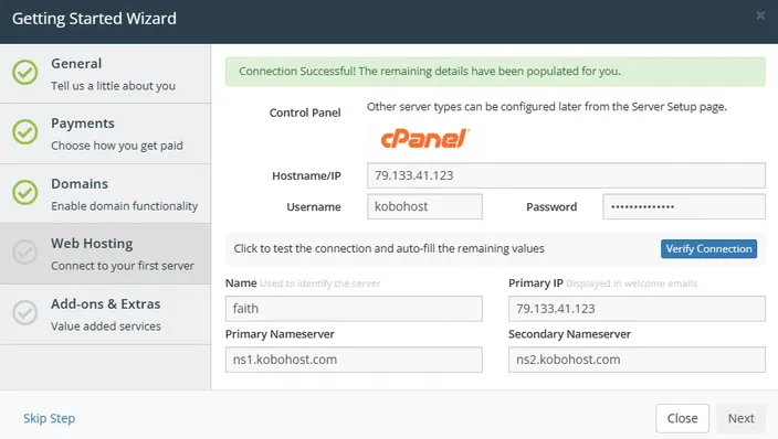 setting up cpanel server
