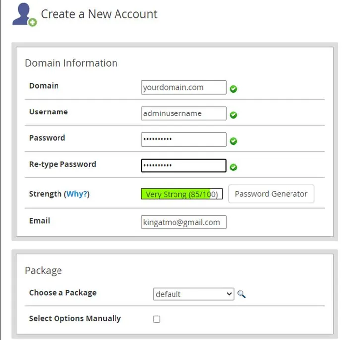 create a new account