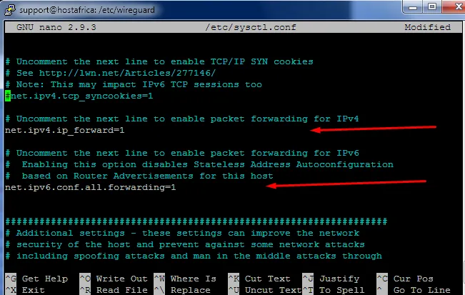 terminal output