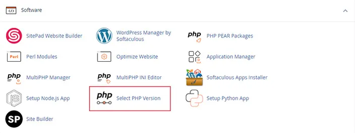 cPanel Select PHP Version