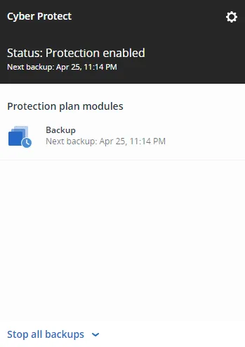 cyber protect screenshot