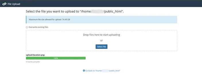 file upload completed