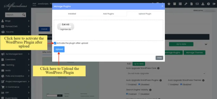 upload wordpress plugin