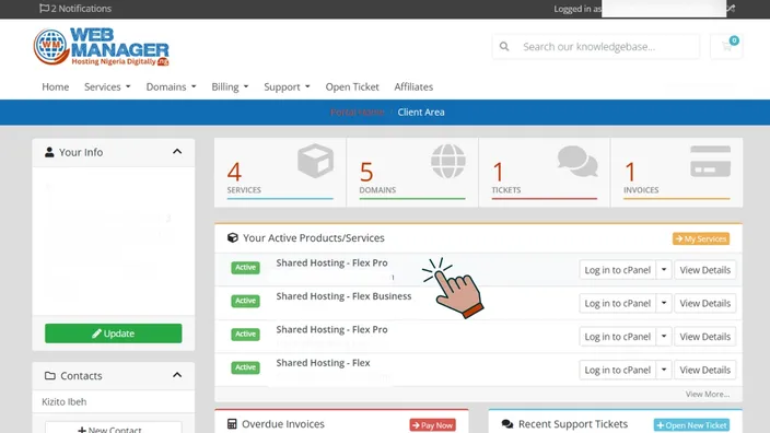 Installing WordPress From Your Client Area