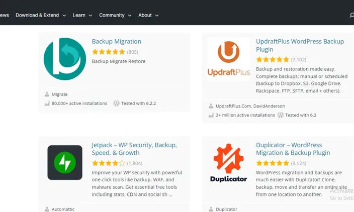 wordpress Backup and disaster recovery