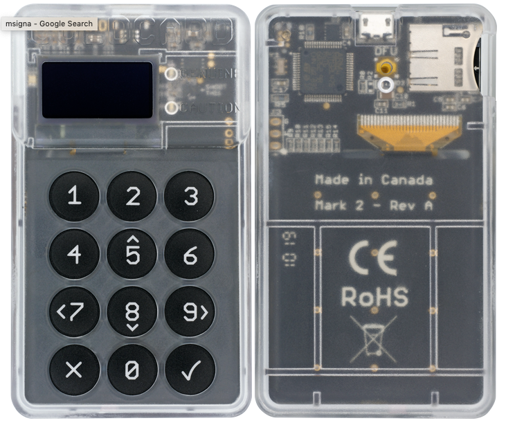 A coldcard hardware bitcoin wallet